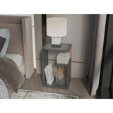 Mesa Auxiliar Everett Plomo y Fresno Europeo 39.8x63.4cm Rectangular con Dos Compartimientos - MESAS AUXILIARES | Bylmo