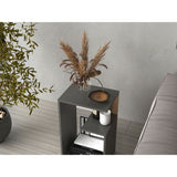 Mesa Auxiliar Everett Plomo y Fresno Europeo 39.8x63.4cm Rectangular con Dos Compartimientos - MESAS AUXILIARES | Bylmo