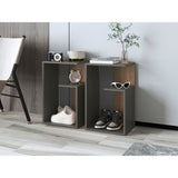 Mesa Auxiliar Everett Plomo y Fresno Europeo 39.8x63.4cm Rectangular con Dos Compartimientos - MESAS AUXILIARES | Bylmo