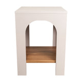 Mesa Auxiliar Aira Capri y Fresno Europeo 37.5x52cm Rectangular con Dos Compartimientos - MESAS AUXILIARES | Bylmo