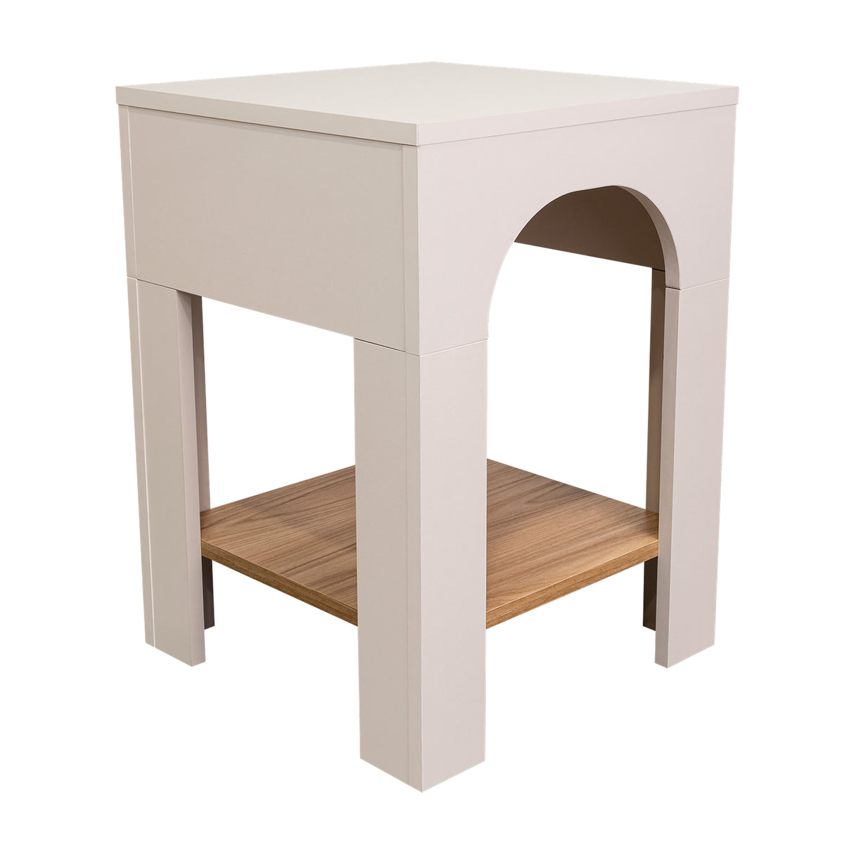 Mesa Auxiliar Aira Capri y Fresno Europeo 37.5x52cm Rectangular con Dos Compartimientos - MESAS AUXILIARES | Bylmo