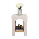 Mesa Auxiliar Aira Capri y Fresno Europeo 37.5x52cm Rectangular con Dos Compartimientos - MESAS AUXILIARES | Bylmo