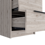 Mesa de Noche Kaia Ceniza 41x48cm con Dos Cajones - MESAS DE NOCHE | Bylmo