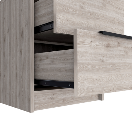 Mesa de Noche Kaia Ceniza 41x48cm con Dos Cajones - MESAS DE NOCHE | Bylmo