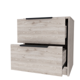 Mesa de Noche Kaia Ceniza 41x48cm con Dos Cajones - MESAS DE NOCHE | Bylmo