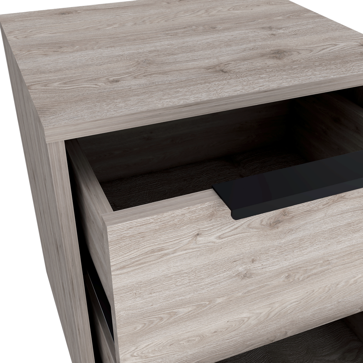 Mesa de Noche Kaia Ceniza 41x48cm con Dos Cajones - MESAS DE NOCHE | Bylmo