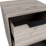Mesa de Noche Kaia Ceniza 41x48cm con Dos Cajones - MESAS DE NOCHE | Bylmo