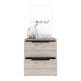 Mesa de Noche Kaia Ceniza 41x48cm con Dos Cajones - MESAS DE NOCHE | Bylmo