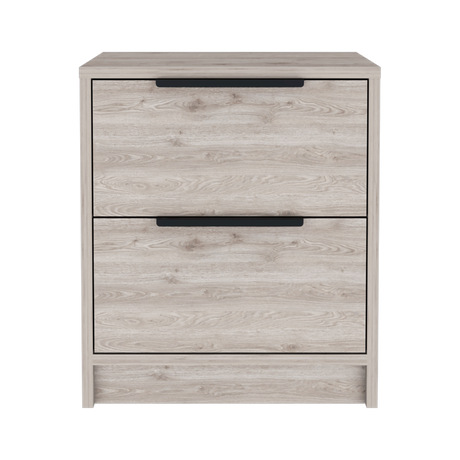 Mesa de Noche Kaia Ceniza 41x48cm con Dos Cajones - MESAS DE NOCHE | Bylmo