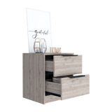 Mesa de Noche Kaia Ceniza 41x48cm con Dos Cajones - MESAS DE NOCHE | Bylmo