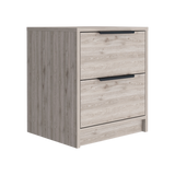 Mesa de Noche Kaia Ceniza 41x48cm con Dos Cajones - MESAS DE NOCHE | Bylmo