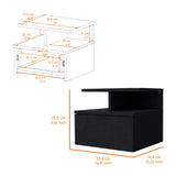 Mesa de Noche Flotante Wengue 35.6x29.5cm con Un Cajón - MESAS DE NOCHE | Bylmo