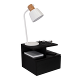 Mesa de Noche Flotante Wengue 35.6x29.5cm con Un Cajón - MESAS DE NOCHE | Bylmo
