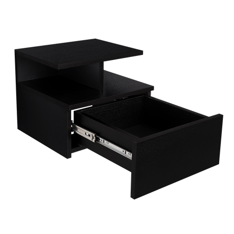 Mesa de Noche Flotante Wengue 35.6x29.5cm con Un Cajón - MESAS DE NOCHE | Bylmo