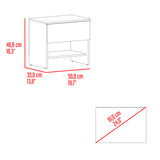 Mesa de Noche Dasel Fresno Europeo y Blanco 50x46.6cm con Un Cajón - MESAS DE NOCHE | Bylmo