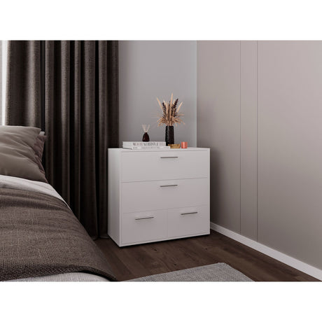 Cajonera Alpine Blanco 80.1x75.2cm con Cuatro Cajones - CAJONERAS Y COMODAS | Bylmo