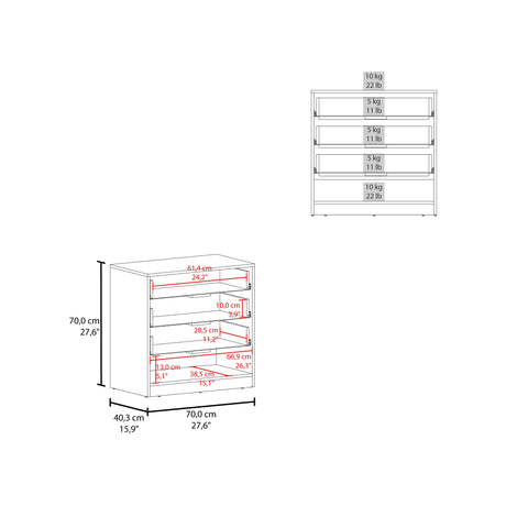 Cajonera Alder Plomo y Fresno Europeo 70x70cm con Tres Cajones - CAJONERAS Y COMODAS | Bylmo