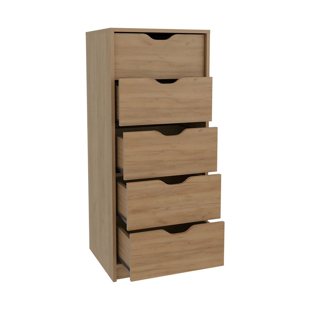 Cajonera Basilea Fresno Europeo 45x107.8cm con Cinco Cajones - CAJONERAS Y COMODAS | Bylmo