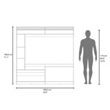 Centro de Entretenimiento Dante Nogal 180x180.6cm Para TV Hasta 55 Pulgadas - MUEBLES DE TV | Bylmo