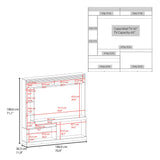 Centro de Entretenimiento Dante Nogal 180x180.6cm Para TV Hasta 55 Pulgadas - MUEBLES DE TV | Bylmo