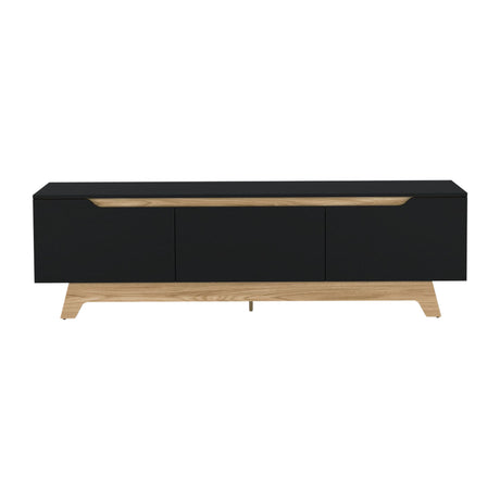 Centro de Entretenimiento Woodall Wengue y Fresno Europeo 180.6x53cm Para TV Hasta 80 Pulgadas - MUEBLES DE TV | Bylmo