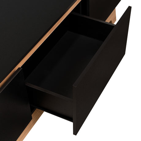 Centro de Entretenimiento Woodall Wengue y Fresno Europeo 180.6x53cm Para TV Hasta 80 Pulgadas - MUEBLES DE TV | Bylmo