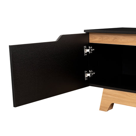 Centro de Entretenimiento Woodall Wengue y Fresno Europeo 180.6x53cm Para TV Hasta 80 Pulgadas - MUEBLES DE TV | Bylmo