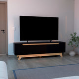 Centro de Entretenimiento Woodall Wengue y Fresno Europeo 180.6x53cm Para TV Hasta 80 Pulgadas - MUEBLES DE TV | Bylmo