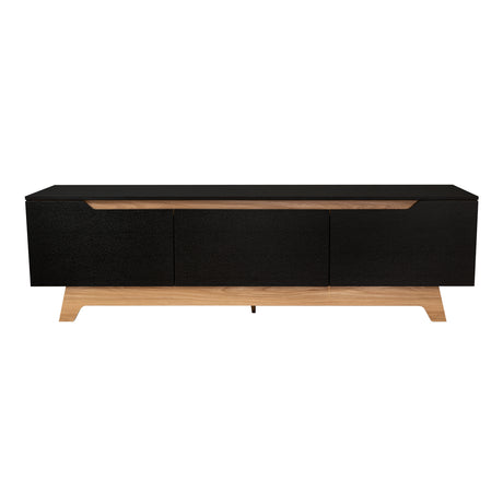 Centro de Entretenimiento Woodall Wengue y Fresno Europeo 180.6x53cm Para TV Hasta 80 Pulgadas - MUEBLES DE TV | Bylmo