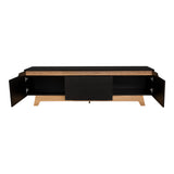 Centro de Entretenimiento Woodall Wengue y Fresno Europeo 180.6x53cm Para TV Hasta 80 Pulgadas - MUEBLES DE TV | Bylmo
