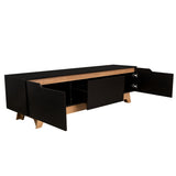 Centro de Entretenimiento Woodall Wengue y Fresno Europeo 180.6x53cm Para TV Hasta 80 Pulgadas - MUEBLES DE TV | Bylmo