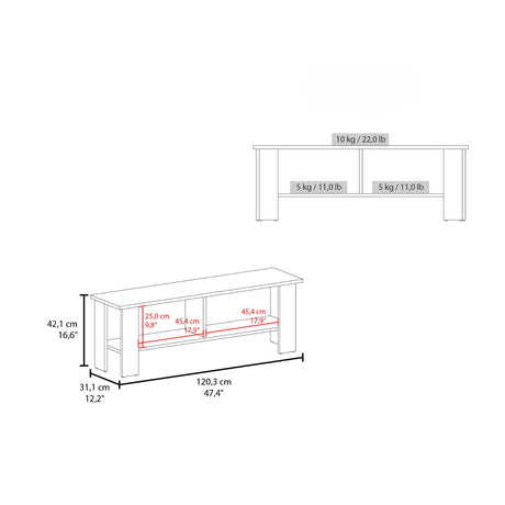 Mesa para TV Navia Nogal 120.3x42.1cm Para TV Hasta 55 Pulgadas - MUEBLES DE TV | Bylmo