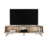 Rack de TV Vance Capri y Fresno Europeo 160x35cm Para TV Hasta 70 Pulgadas con Ranuras para Cables - MUEBLES DE TV | Bylmo