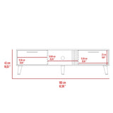 Rack de TV Vance Capri y Fresno Europeo 160x35cm Para TV Hasta 70 Pulgadas con Ranuras para Cables - MUEBLES DE TV | Bylmo
