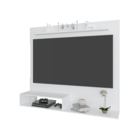 Panel de TV Flotante Baijing Blanco 140x120cm Para TV Hasta 55 Pulgadas - MUEBLES DE TV | Bylmo