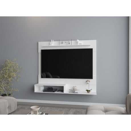 Panel de TV Flotante Baijing Blanco 140x120cm Para TV Hasta 55 Pulgadas - MUEBLES DE TV | Bylmo