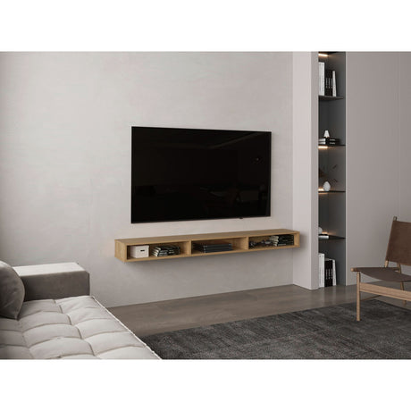 Rack de TV Flotante Luft Fresno 180x15cm Para TV Hasta 75 Pulgadas con Ranuras para Cables - MUEBLES DE TV | Bylmo