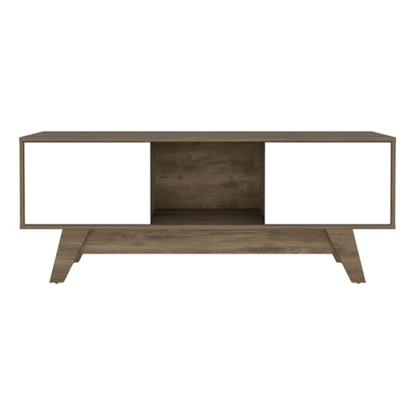 Rack de TV Romero Bellota y Blanco 135x53.7cm Para TV Hasta 55 Pulgadas - MUEBLES DE TV | Bylmo