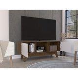 Rack de TV Romero Gales y Blanco 135x53.7cm Para TV Hasta 55 Pulgadas - MUEBLES DE TV | Bylmo