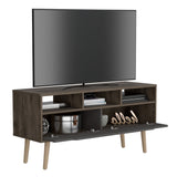 Rack de TV Oslo Bellota y Plomo 117x58cm Para TV Hasta 50 Pulgadas - MUEBLES DE TV | Bylmo