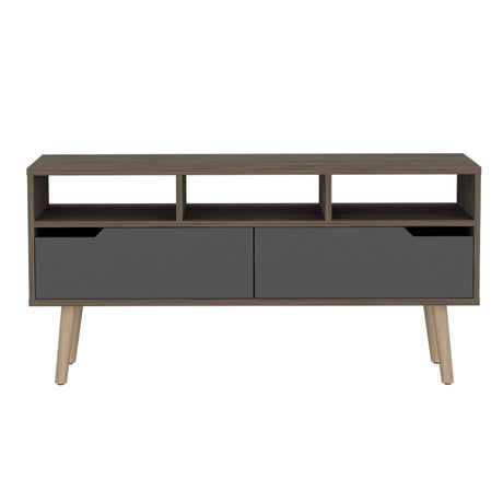 Rack de TV Oslo Bellota y Plomo 117x58cm Para TV Hasta 50 Pulgadas - MUEBLES DE TV | Bylmo