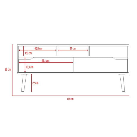 Rack de TV Oslo Bellota y Plomo 117x58cm Para TV Hasta 50 Pulgadas - MUEBLES DE TV | Bylmo