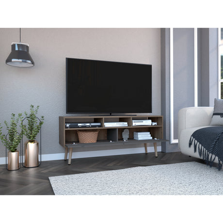 Rack de TV Oslo Bellota y Plomo 137x58cm Para TV Hasta 60 Pulgadas - MUEBLES DE TV | Bylmo