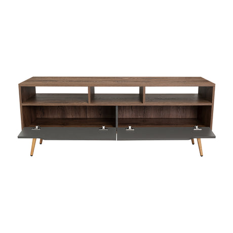 Rack de TV Oslo Bellota y Plomo 137x58cm Para TV Hasta 60 Pulgadas - MUEBLES DE TV | Bylmo