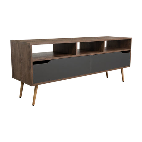 Rack de TV Oslo Bellota y Plomo 137x58cm Para TV Hasta 60 Pulgadas - MUEBLES DE TV | Bylmo