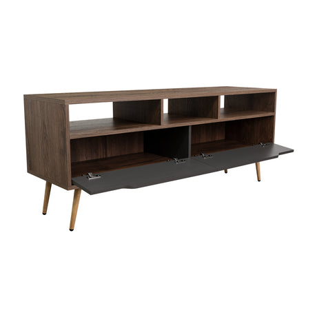 Rack de TV Oslo Bellota y Plomo 137x58cm Para TV Hasta 60 Pulgadas - MUEBLES DE TV | Bylmo