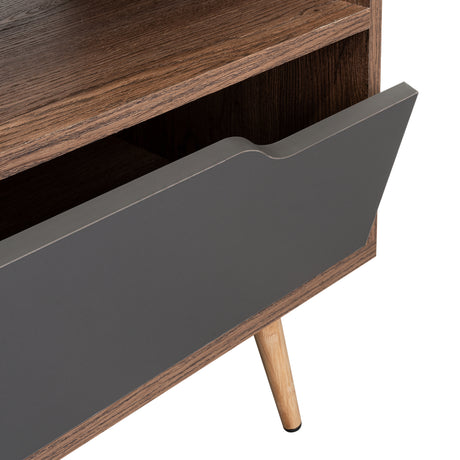 Rack de TV Oslo Bellota y Plomo 137x58cm Para TV Hasta 60 Pulgadas - MUEBLES DE TV | Bylmo