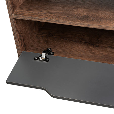 Rack de TV Oslo Bellota y Plomo 137x58cm Para TV Hasta 60 Pulgadas - MUEBLES DE TV | Bylmo