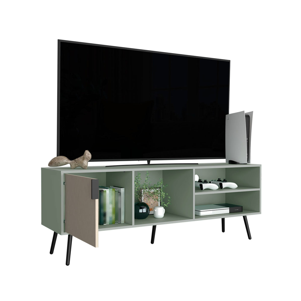 Rack de TV Vulcan Agave y Toquilla 160x58cm Para TV Hasta 65 Pulgadas con Ranuras para Cables - MUEBLES DE TV | Bylmo