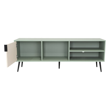 Rack de TV Vulcan Agave y Toquilla 160x58cm Para TV Hasta 65 Pulgadas con Ranuras para Cables - MUEBLES DE TV | Bylmo